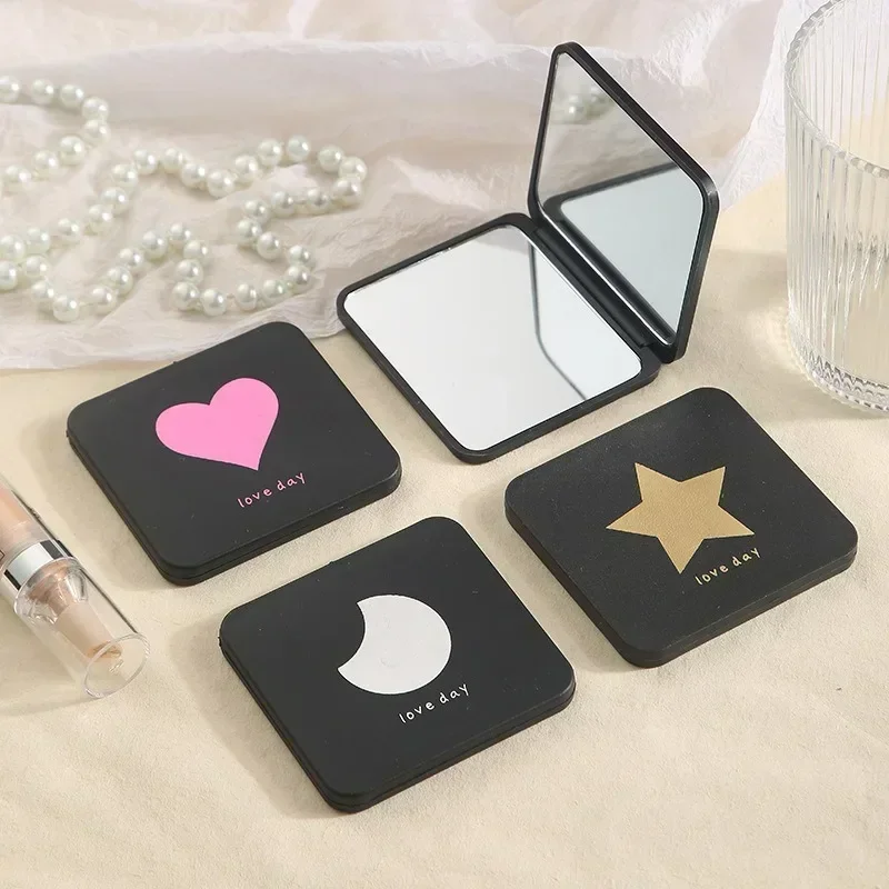 Foldable Makeup Mirror Mini Square Makeup Vanity Mirror Portable Hand Mirrors Double-side Compact Mirror Pocket Cosmetic Mirrors