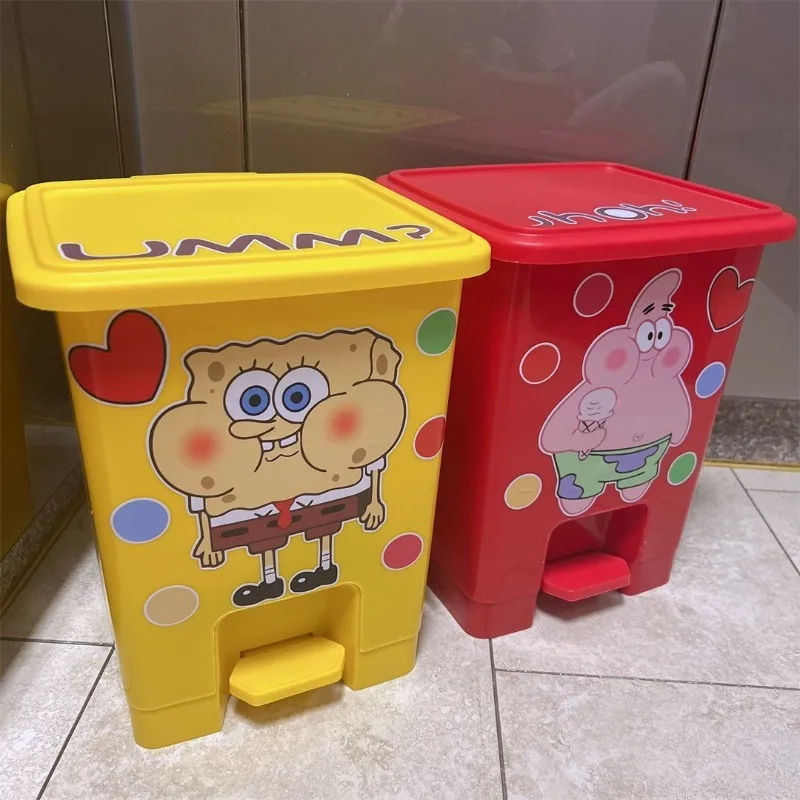 

Cartoon Patrick Star SpongeBob SquarePants Stickers Garbage Can Glass Door Sliding Door Cabinet Refrigerator Decorative Stickers