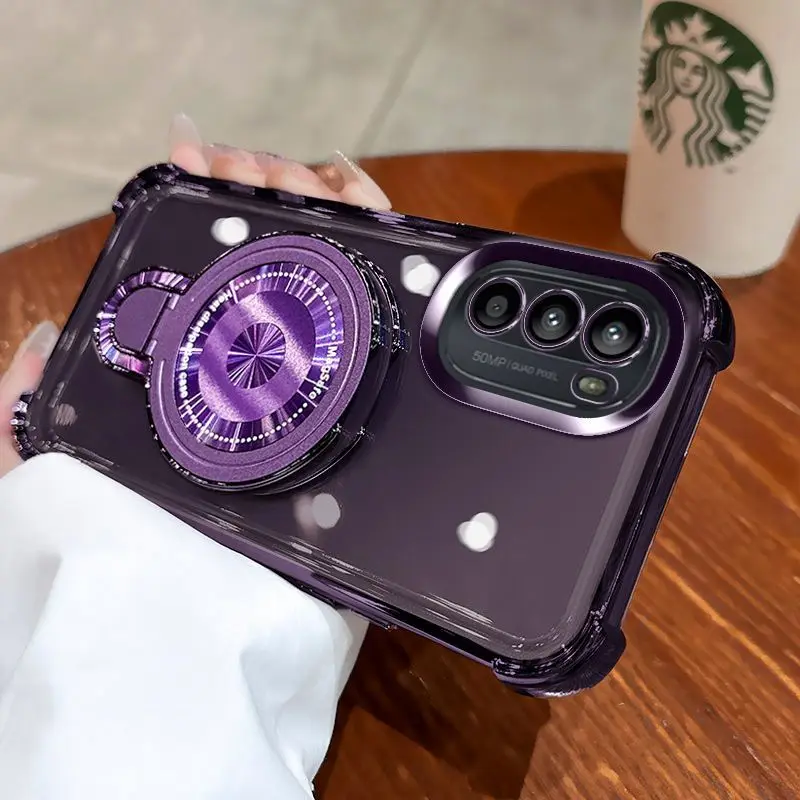 Custodia con staffa magnetica placcatura antiurto per Samsung Galaxy A05 A05S A04 A04S A04E A03S A02S A03 A02 Core Cover