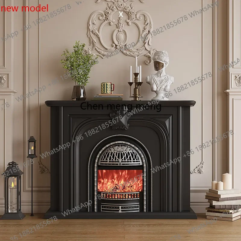 N138French style, solid wood heating, fireplace European home bed and breakfast living room, fireplace decorative cabinet