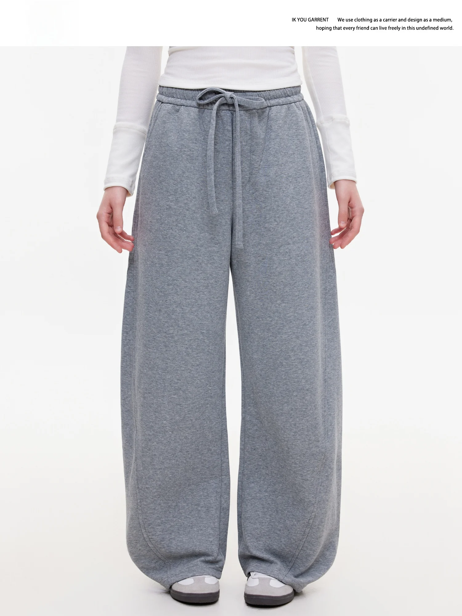 

Повседневные спортивные штаны с высокой талией, женские весенне-осенние новые драпированные брюки, широкие брюки, удобные брюки для отдыха