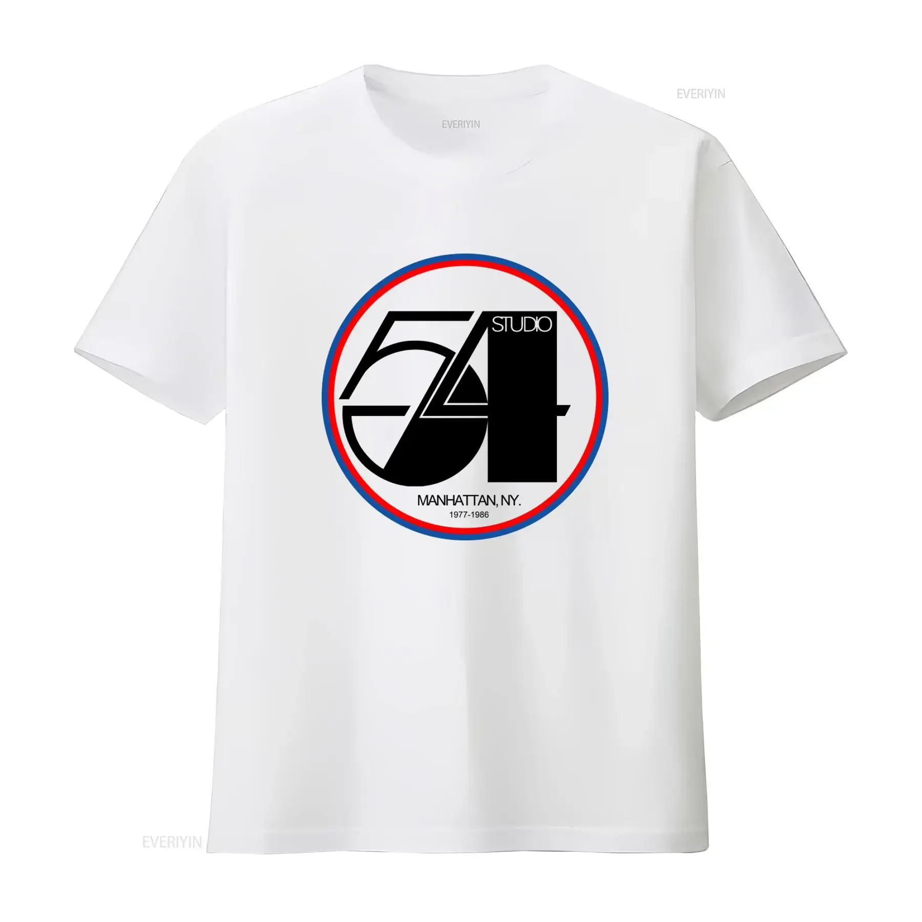 Studio 54 T-Shirt Manhattan NY 1977 1986 Retro-Design Vintage Washed Streetwear Stretch-Designerkleidung Bequem Lässig