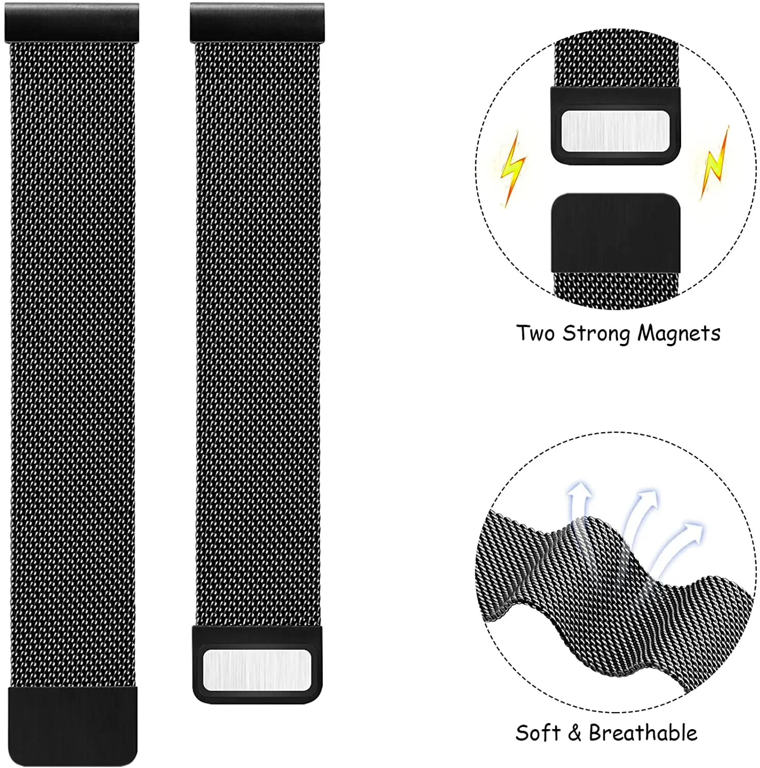 Milanese Loop strap For Samsung Galaxy Watch 6/5/4/3 Active Metal Magnetic stainless steel Band For Huawei Watch3/GT Amazfit GTR