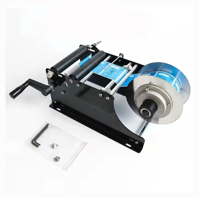 

Manual l Label Sticking Machine for Round Bottle Manual Labeling Machine Wine Bottle Sticker Label Small Packing Machine