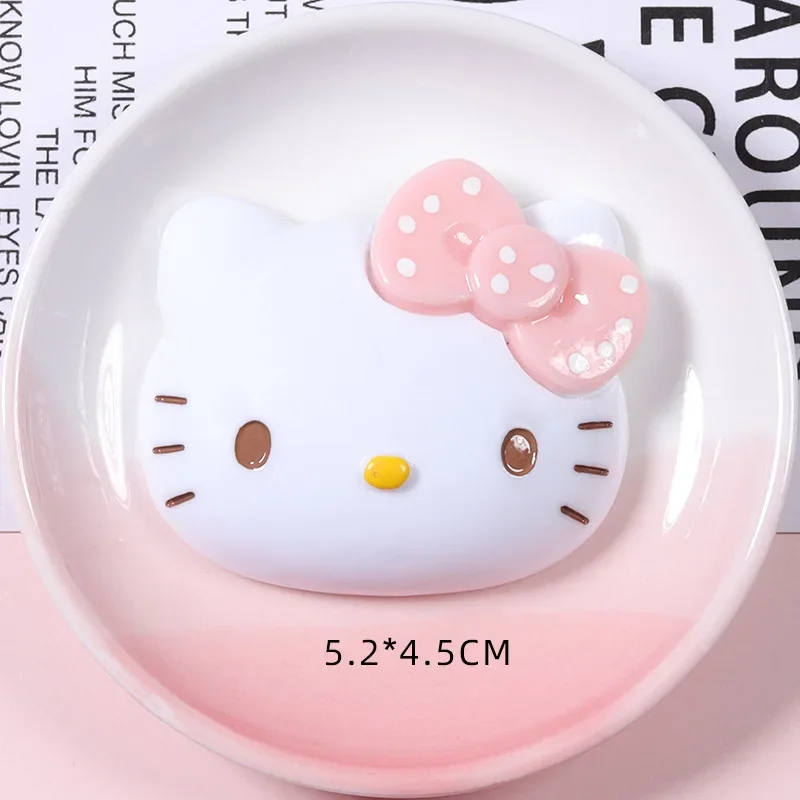 Sanrio hello kitty anime diy acessórios de resina bonito dos desenhos animados geladeira adesivo caso do telefone móvel decoração presentes para meninas