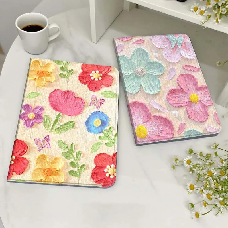 

Oil Painting Flower Design Tablet Case For Legion Xiaoxin Pad Y700 K10 M10 P11 K11 Pro Plus 10.6 11.5 Inch 2021 2023 2025