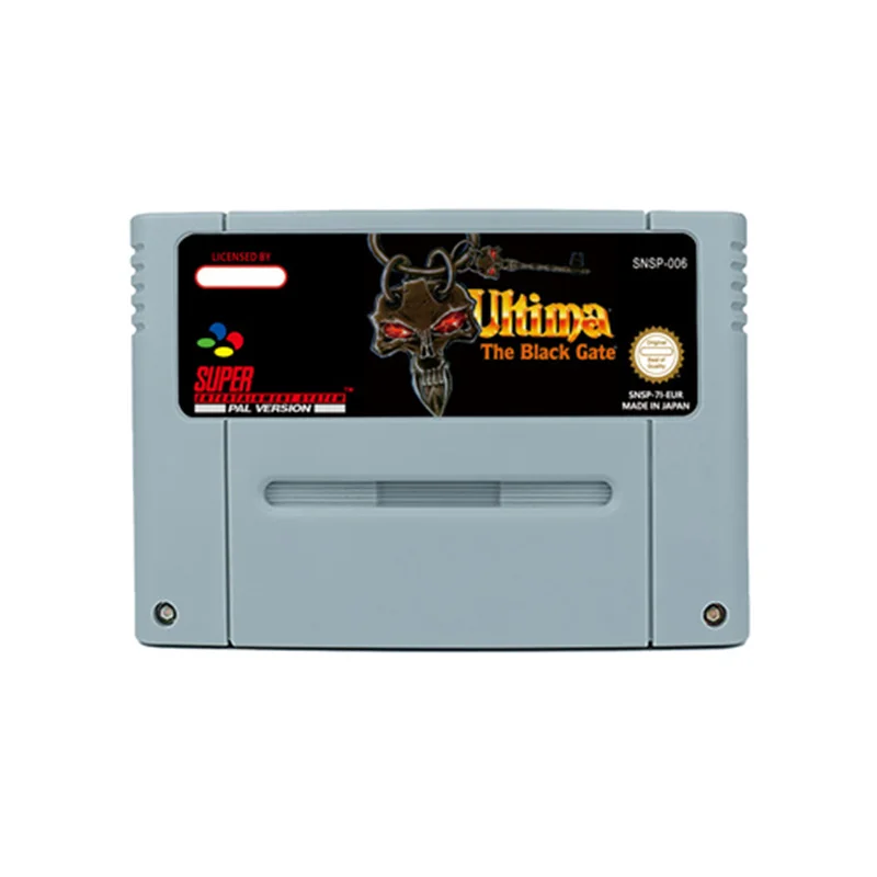 Ultima - The Black Gate  RPG  Game for SNES 16 Bit Retro Cart Children Gift