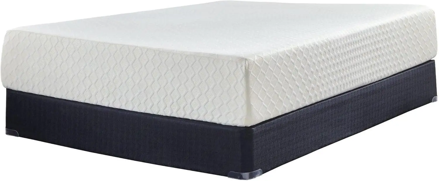 California King Size Chime 12 Inch Medium Firm Memory Foam Mattress with Green Tea & Charcoal Gel, White