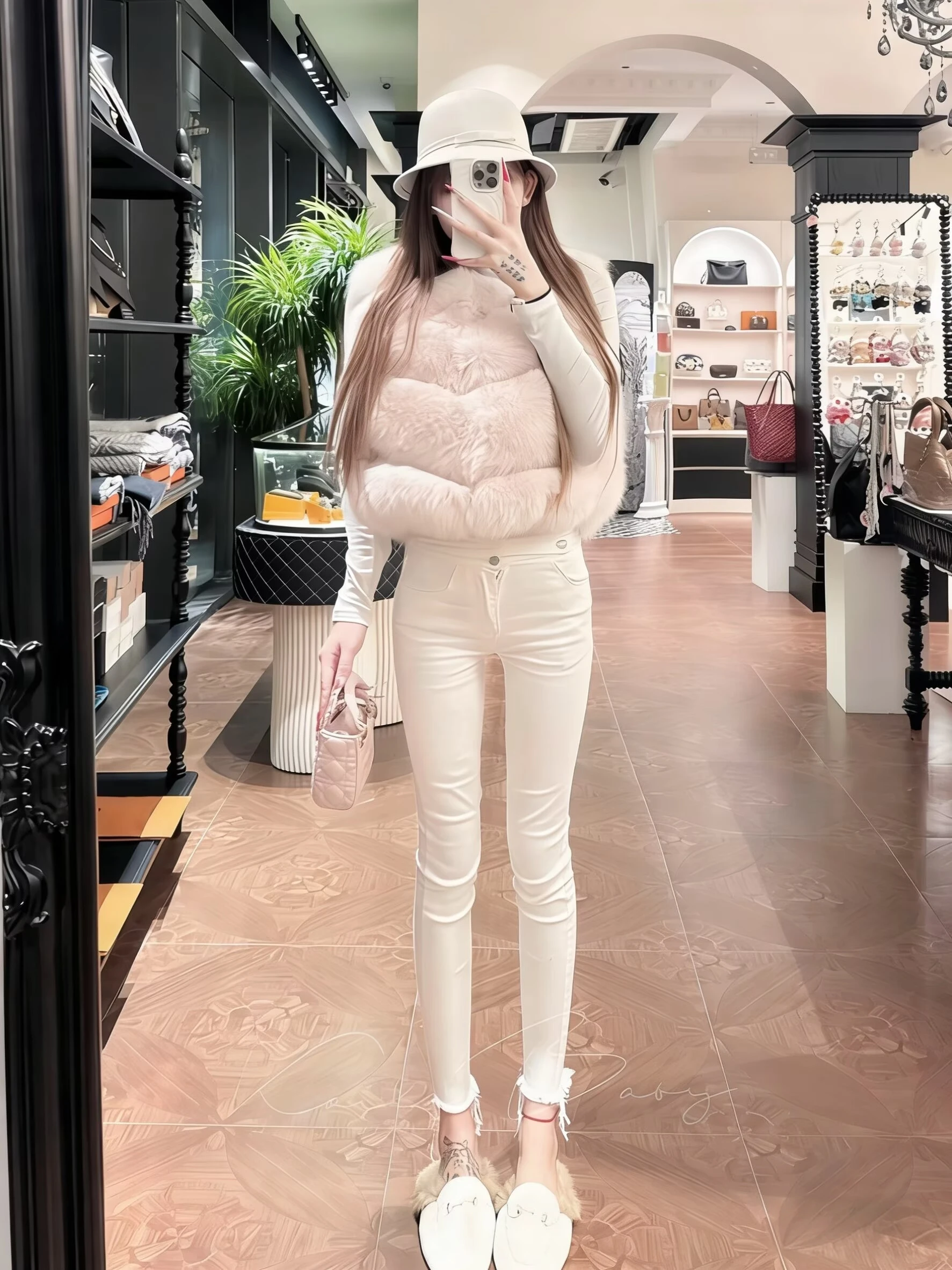 

Модные женские джинсы с высокой талией, облегающие, с боковыми пуговицами, из хлопкового стрейч-денима, Cleanfit, для зимнего сезона