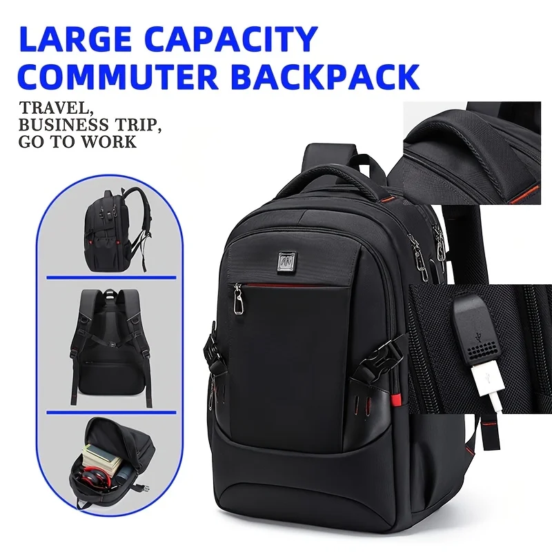 Men's Backpack, Business Computer Bag, Versatile, Multi-compartment, Travel Bag, Women's Lightweight Waterproof Commuter Bag