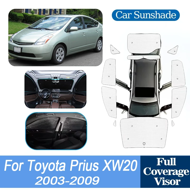 Image of Für Toyota Prius XW20 Zubehör 2003 2004 2005 2006 2007 2008 2009 Auto Fensterabdeckung Aluminiumfolie Sonnenschutz UV-Schutz