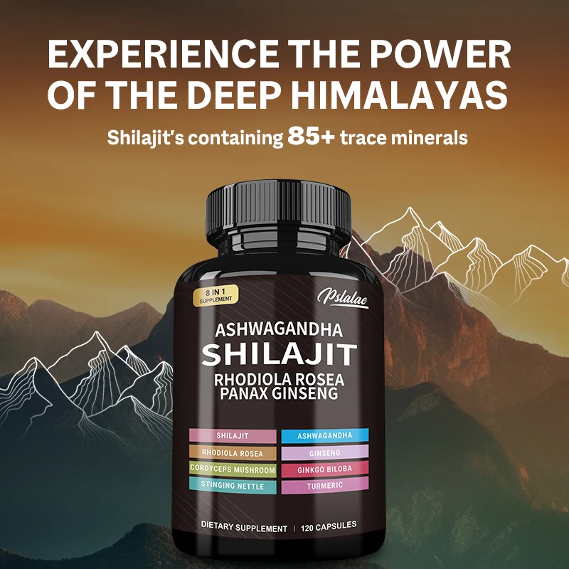 Shilajit, Ashwagandha, Rhodiola Rosea, Panax Ginseng - Boosts Energy and Endurance, Increases Muscle Mass