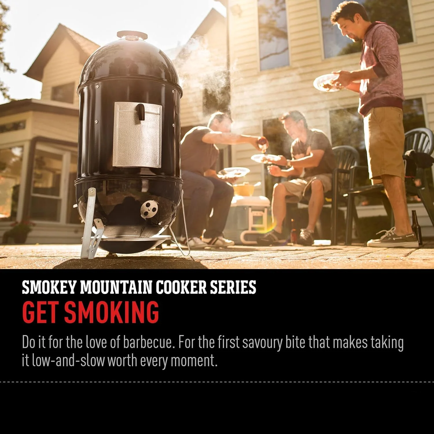 inch Smokey Mountain Cooker, Charcoal Smoker,Black