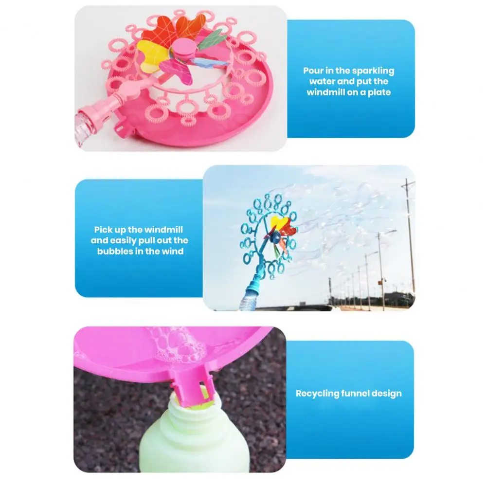 Bubble Machine Toy Pet-friendly Bubble Machine Outdoor Windmill Bubble Machine Set for Children Adults Blowing Toy for Parties