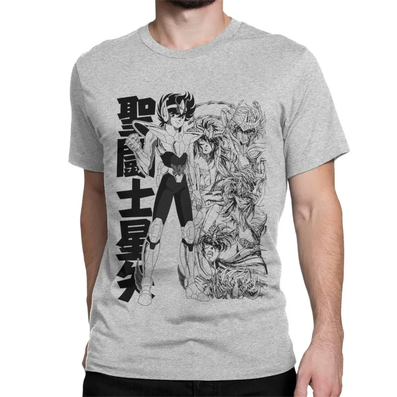 Novelty Knights of The Zodiac Japanese Anime T-Shirt for Men Women Pure Cotton T Shirts Saints Seiya Short Sleeve Tees Tops