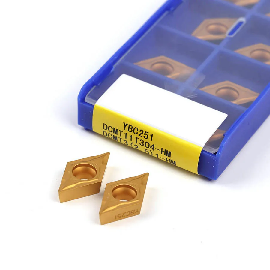 DCMT11T304 DCMT11T308-HM YBC251 YBC252 CNC Lathe High-quality Carbide Cutting Inserts Turning Tool For SDJCR/SDUCR Tools Holder