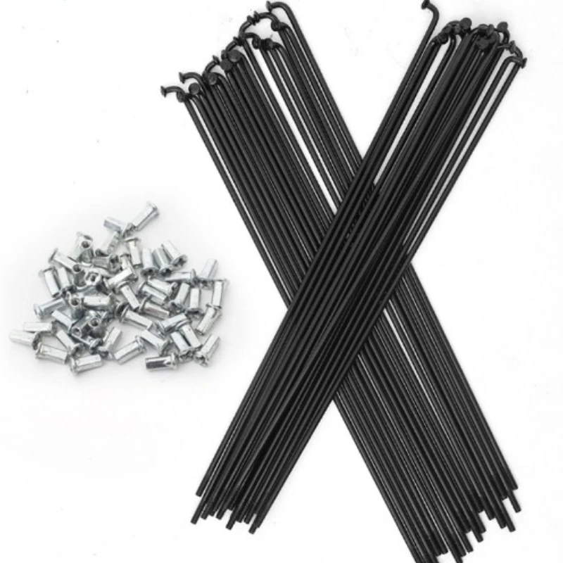 10PCS Spokes Bicycle Spokes Steel Wire Bar Mountain Bike Road Bike Bar Stroller Folding Car Steel Black Bicycle Accessories