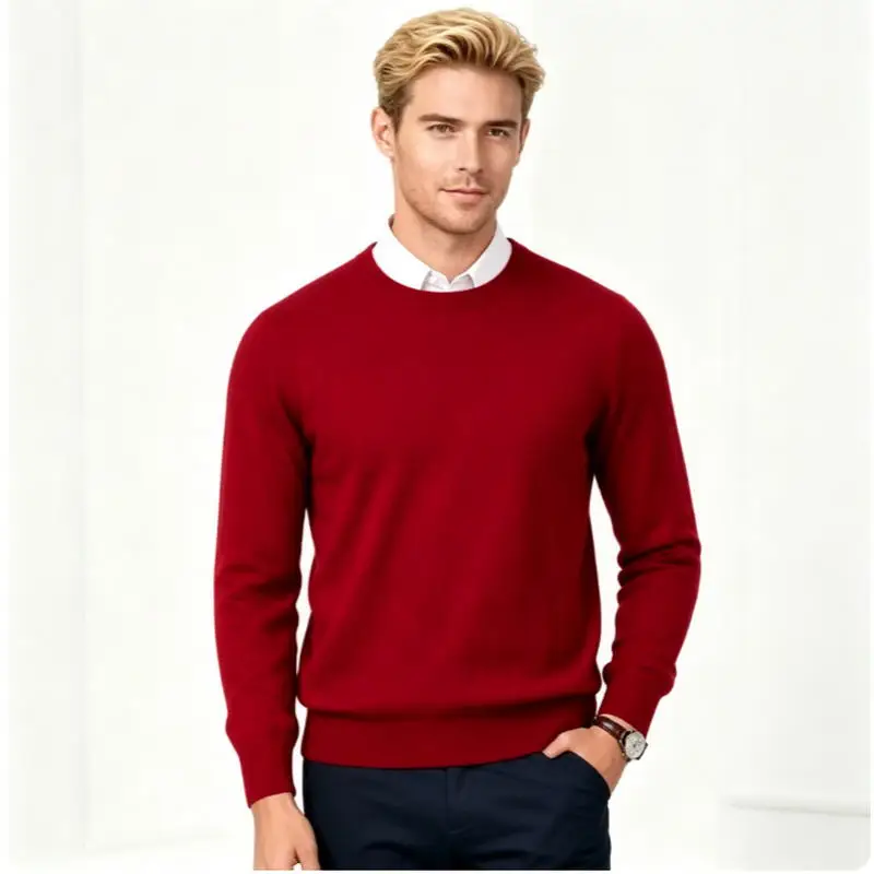 2026 Kaschmirpullover mit Rundhalsausschnitt, Herren Oversize-Strickoberteil, M-3XL, Herbst-Winter, Neues Koreanisches Casual-Oberteil für Männer – Detail 6