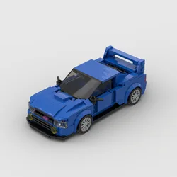 MOC building blocks Subarued WRXD Stis Three-Car Rally Blue Car compatible with LEGOS educational toy blocks for men and women u