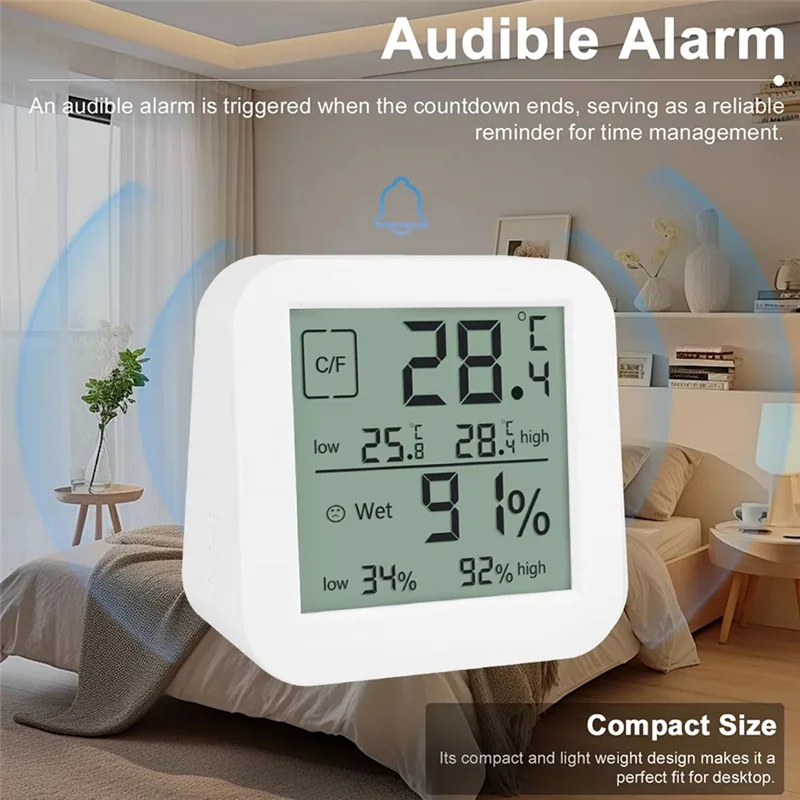 

A96I-LCD Digital Hygrothermograph Indoor Multifunctional Dual-Screen Humidity And Temperature Meter Table Clock