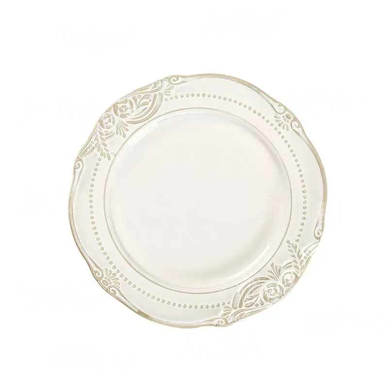 European Style Plates Vintage Relief Dinner Plates Ceramic Tableware Steak Pasta Dishes Dessert Cake Salad Plates Household Use