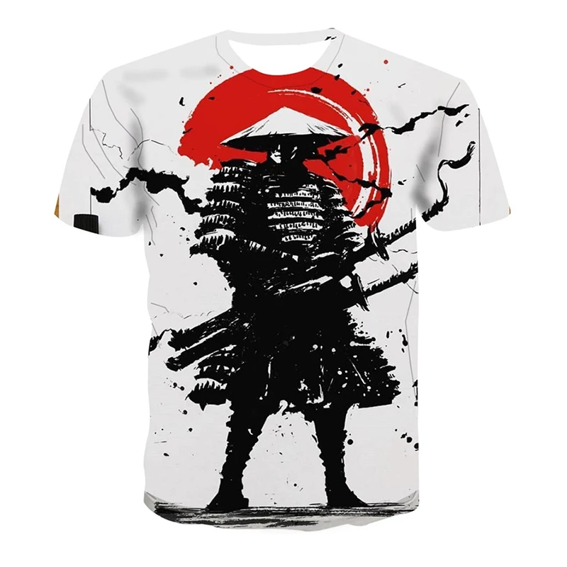 Japanese Bushido Pattern T-shirt Men's Clothing 3D Printed Harajuku Street Short Sleeve T Shirts Hip Hop Cool Trend Tee Tops