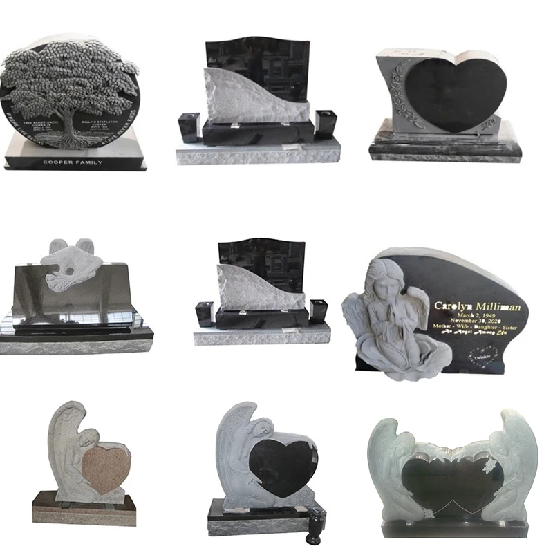 تخصيص مقبرة القبر الجنازة المجنح ملفوفة على شكل قلب أحجار الرخام شواهد القبور وأحجار القبور