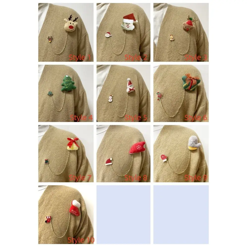 الملابس الديكور عيد الميلاد بروش سانتا كلوز ثلج الأيائل أفخم سلسلة بروش Kawaii ملابس دمى صغيرة شارة دبابيس الظهر #2