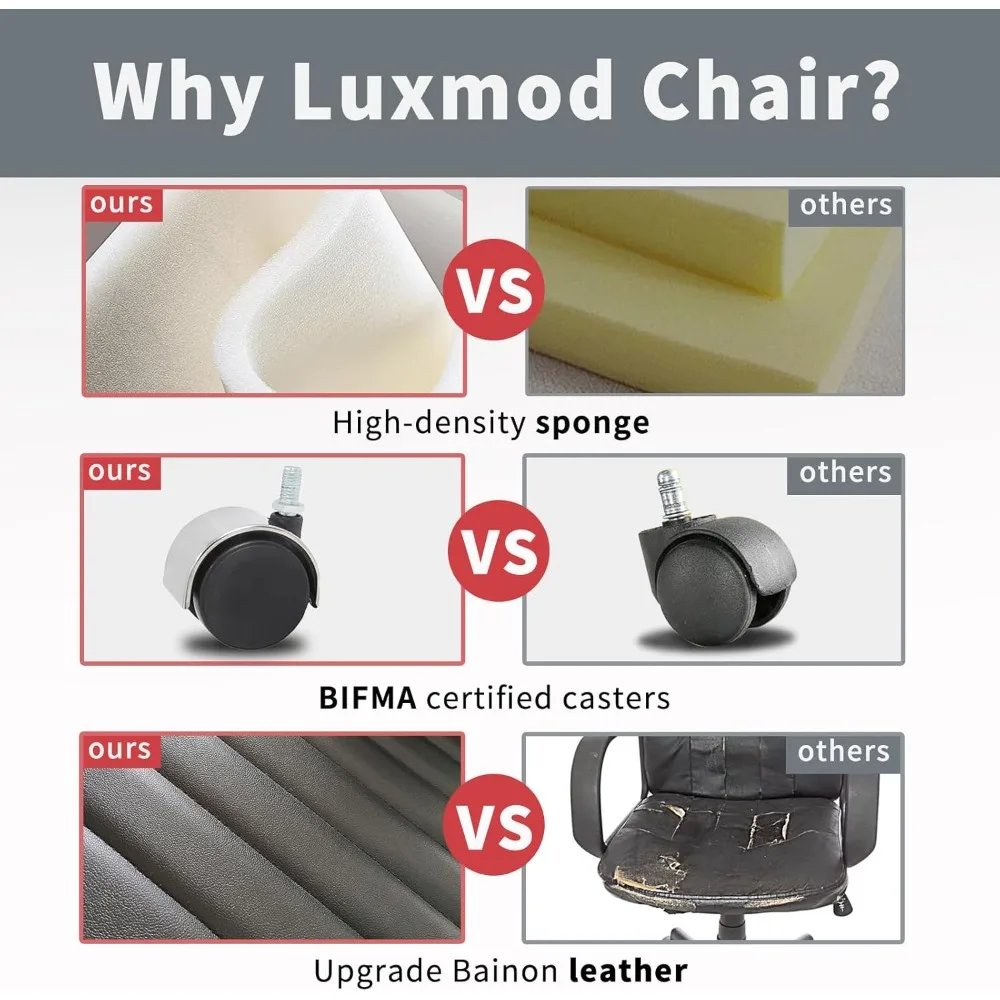 كرسي مكتب مريح كراسي كمبيوتر مع مساند للذراعين وعجلات مقعد عريض شديد التحمل للمنزل والمكتب كرسي مريح 22.83 بوصة #6