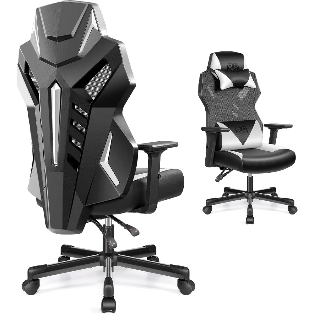 

Video Gaming Chair, Breathable Computer Racing Style Swivel Chair Adjustable Backrest Ergonomic PC with Lumbar Support, Blackwh