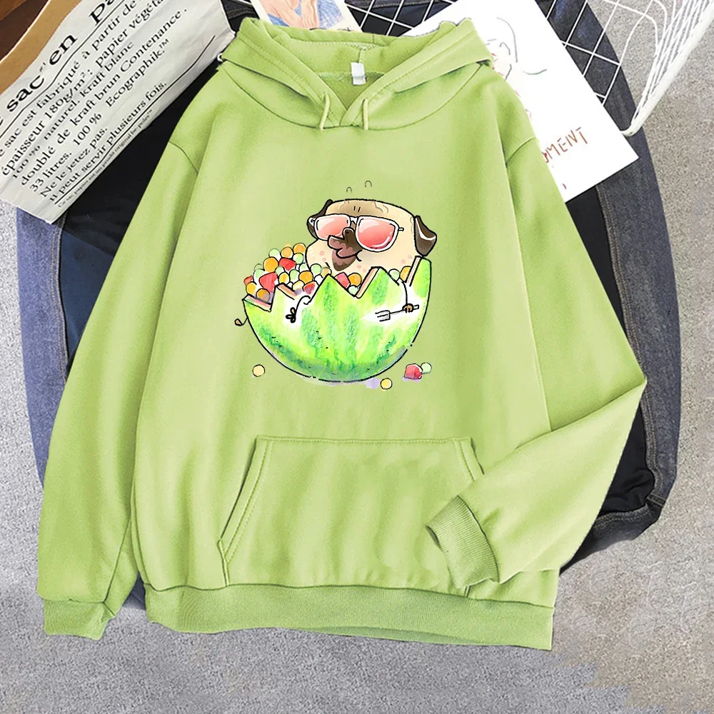 

Pug Dog Sweatshirt Kawaii/Cute Cartoon Animal Hoodie Autumn/Winter Fleece Long-sleeved Sweatwear Unisex Couple High Quality Tops