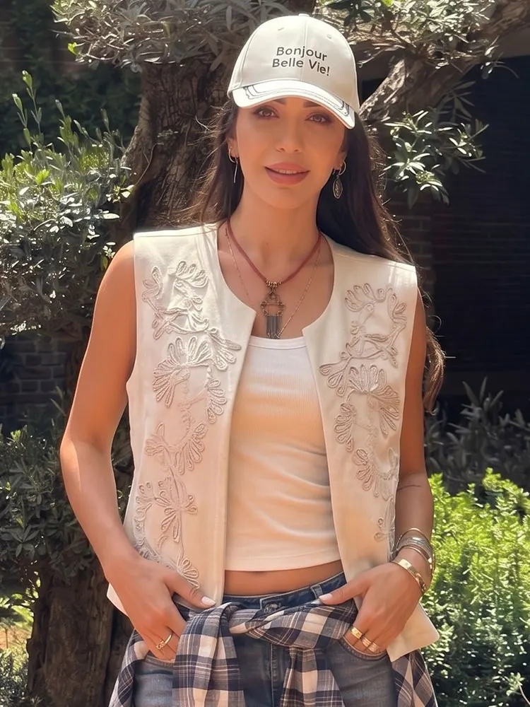 HH Elegant Womens O Neck Vest Sleeveless Loose Tank Top Office Workwear Business Casual Chic High Street Fashion Woman Vests