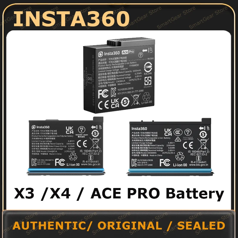 

Insta360 Battery (For X3/X4/ACE PRO) - Official 360 Camera Accessories