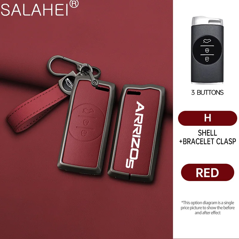 

Zinc Alloy Car Key Cover Case Holder Shell For Chery Tiggo 8 Arrizo 5 7 Pro EQ7 5x 3x Tiggo 7 Pro 2020 Gx Keychain Accessories
