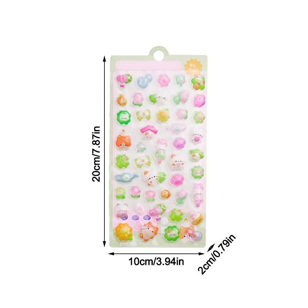 4 قطع من ملصقات الإغاثة ثلاثية الأبعاد المقاومة للماء، ملصقات هلامية شفافة قابلة للإزالة وقابلة لإعادة الاستخدام على شكل حيوانات كرتونية لتزيين الكمبيوتر المحمول #6