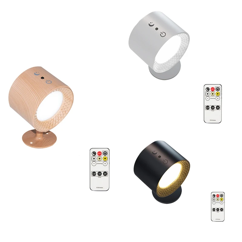 Luci LED ricaricabili tramite USB con telecomando 3 temperature di colore Luminosità dimmerabile 360 °   Installazione magnetica ruotabile-AT64