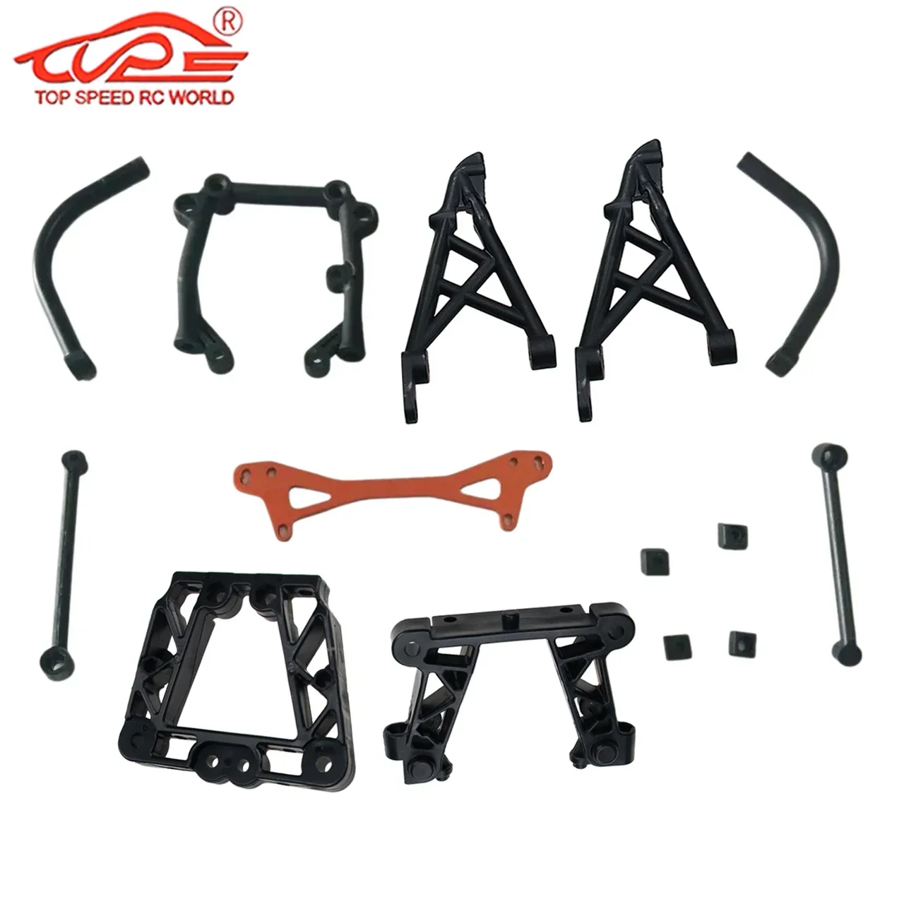 1/5 rc atualização de plástico anteparo traseiro e suporte torre choque conjunto para hpi rofun rovan baja 5b 5t 5sc ss kingmotor peças corrida