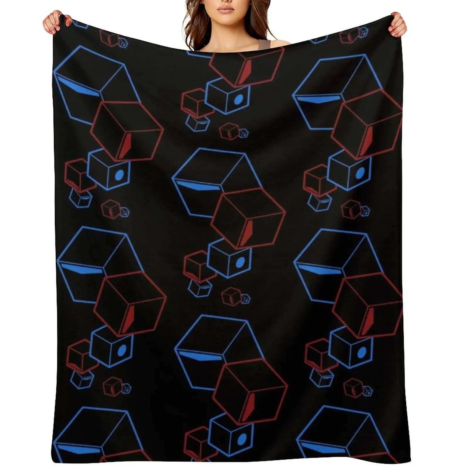 

Beat Saber - Floatin' Blocks - Black Throw Blanket for babies Flannel Fabric Single Fashion Sofas Blankets
