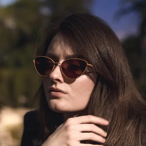 Imagen 2 del producto ZENOTTIC, gafas de sol tipo ojo de gato pequeñas a la moda para mujer, gafas de sol polarizadas con marco de Metal estrecho a la moda, protección UV para mujer