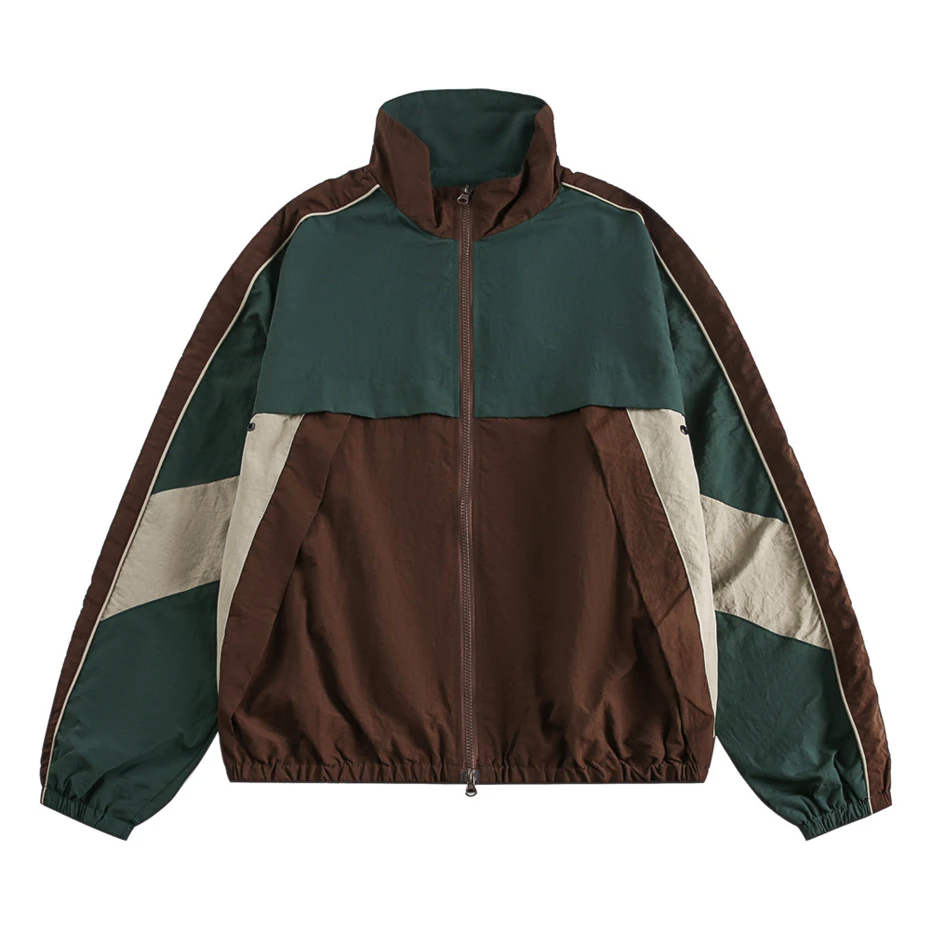 Vintage Patchwork Jackets Windbreaker Men Harajuku Casual Outdoor Jacket Mens Clothing Streetwear Hip Hop Spring New Jackets