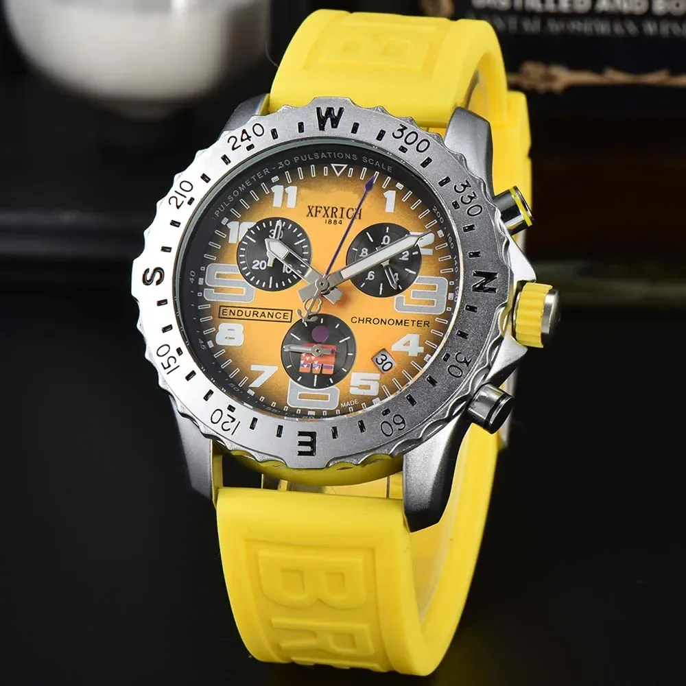 Breitling оригинальные мужские роскошные часы, высококачественный кварцевый механизм, корпус из нержавеющей стали, водостойкий