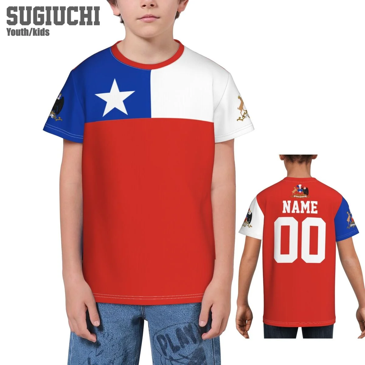 Custom Name Number Chile Flag Emblem 3D T-shirts For Kids Youth Boy/Girl Tees jersey Soccer Football Fans Gift T shirt