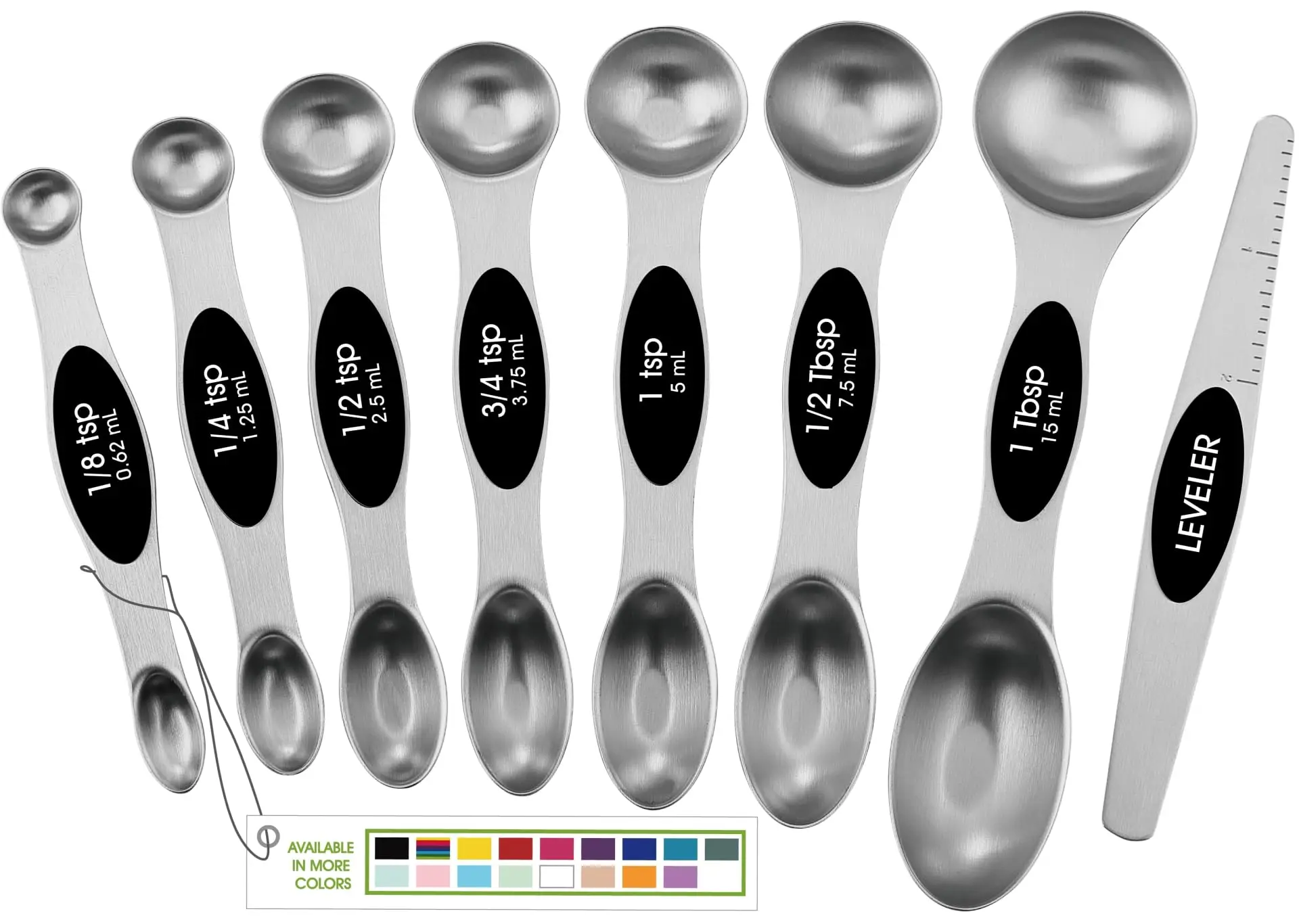 Magnetic Measuring Spoon Set Double-sided Stainless Steel Suitable for Seasoning Jars 7/8/9-piece Set Baking Home Kitchen Tools