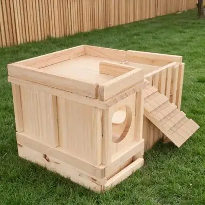 

Large Reptile Habitat Basking Platform Bearded Dragon Wooden Hideaway Climbing Ramp Amphibian Shelter Detachable Lizard Cave