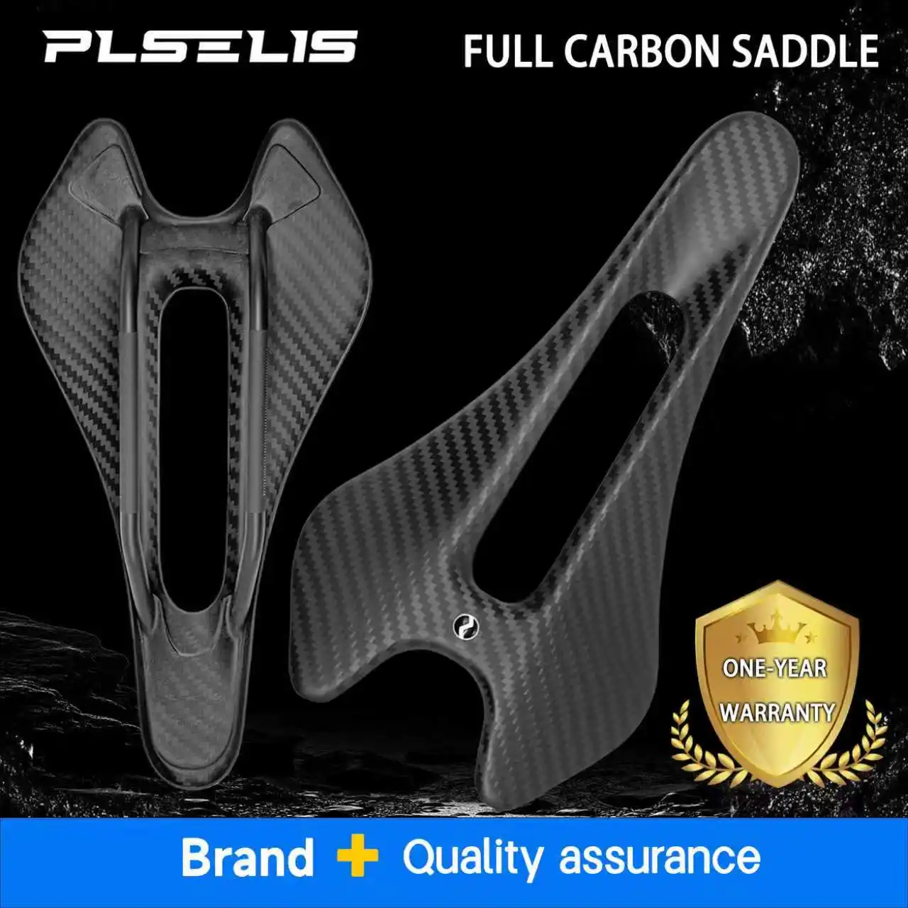 Plselis Sella per bicicletta da strada leggera ad alta resistenza in fibra di carbonio 56g Cuscino del sedile ergonomico traspirante cavo3005