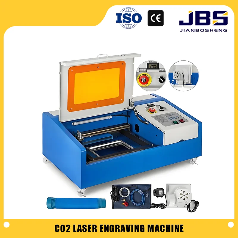 آلة النقش بالليزر JBS CO2: 30 × 20 سم 40 وات K40 مع USB للأعمال الفنية المصنوعة من الأكريليك/الجلد/الخشب