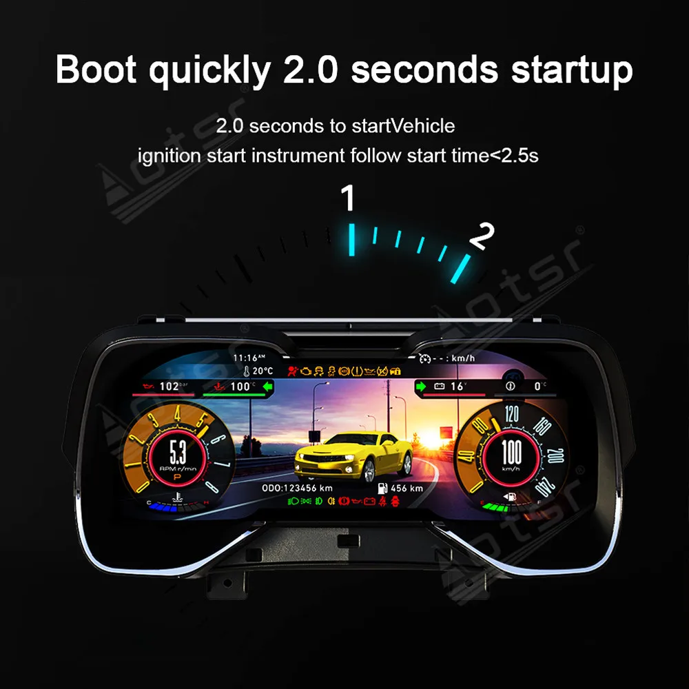 12.3 inch For Chevrolet Camaro 2010-2015 Speed Meter Car Instrument Panel Smart Dashboard Digital Cluster Auto Accessories Gauge