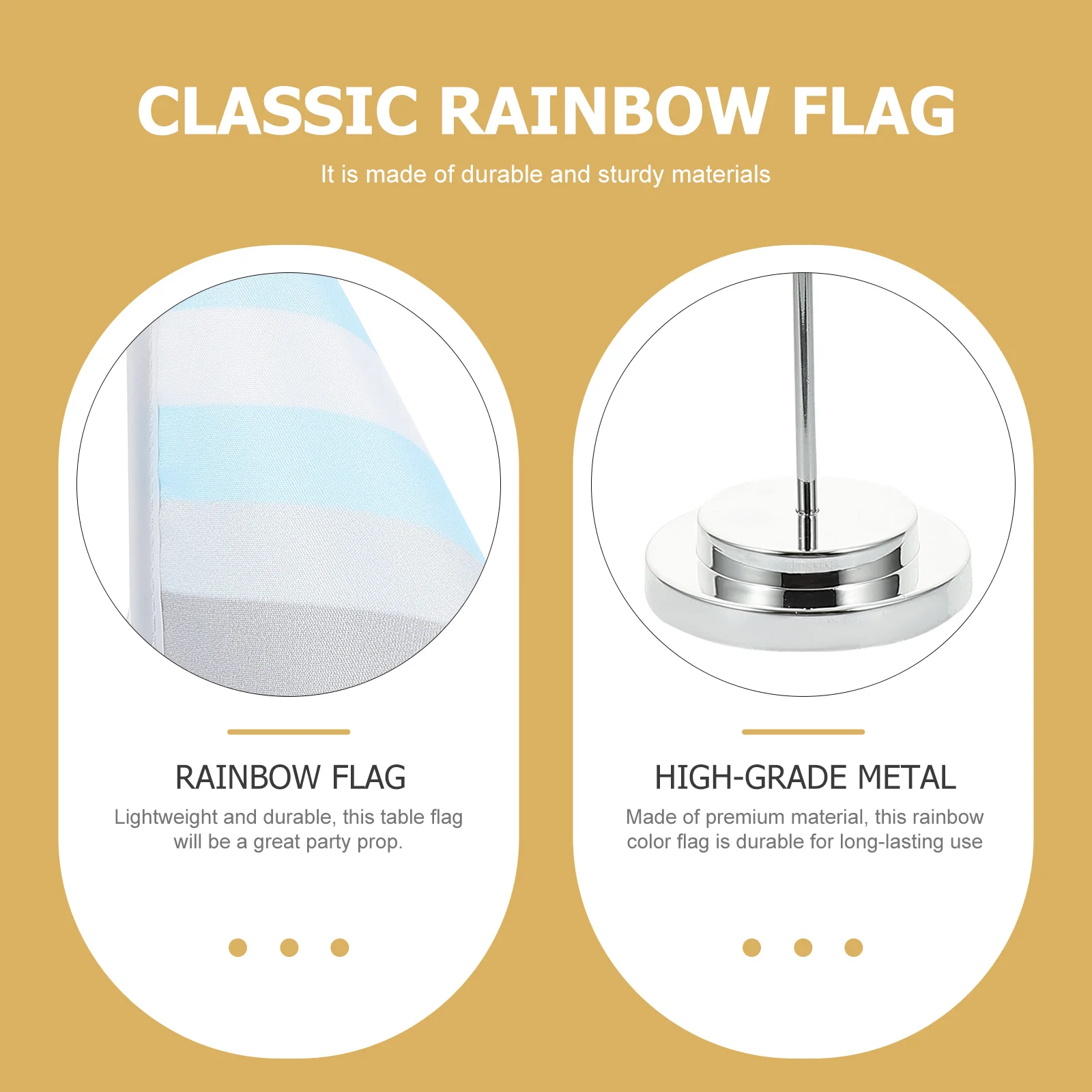 Rainbow Single Pole Table Runner Party Decoration Flags Support Stripe Desk Portable Banner Pride