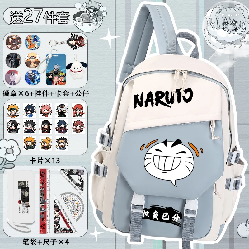 

2025 New Naruto Shippuden Cartoon Backpack Fashion Print Youth Large Capacity Lightweight Schoolbag