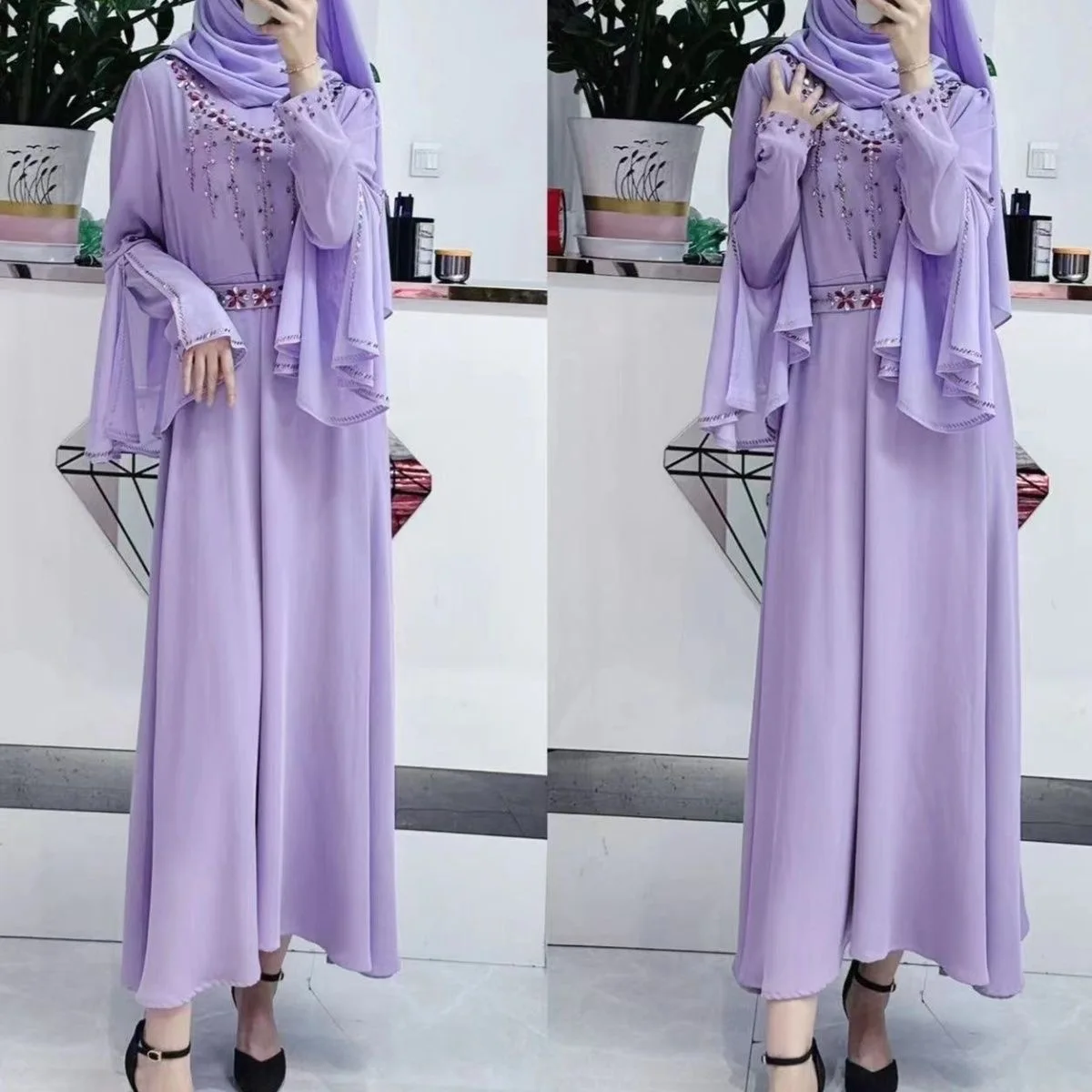 

Abaya Women Dubai Luxury Ramadan Free Shipping Muslim Long Dress Kaftan Islamic Hijab African Sets Arabic Modest 050123